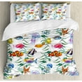 thumbnail image 1 of Jellyfish Duvet Cover Set, Tropical Coral Reef with Seaweed Algae Jellyfish Aquatic Saltwater Nemo Theme, Decorative 3 Piece Bedding Set with 2 Pillow Shams, King Size, Multicolor, by Ambesonne, 1 of 3