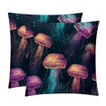 Jellyfish Elegant Velvet Bed Pillow Covers Set Decorative Pillows