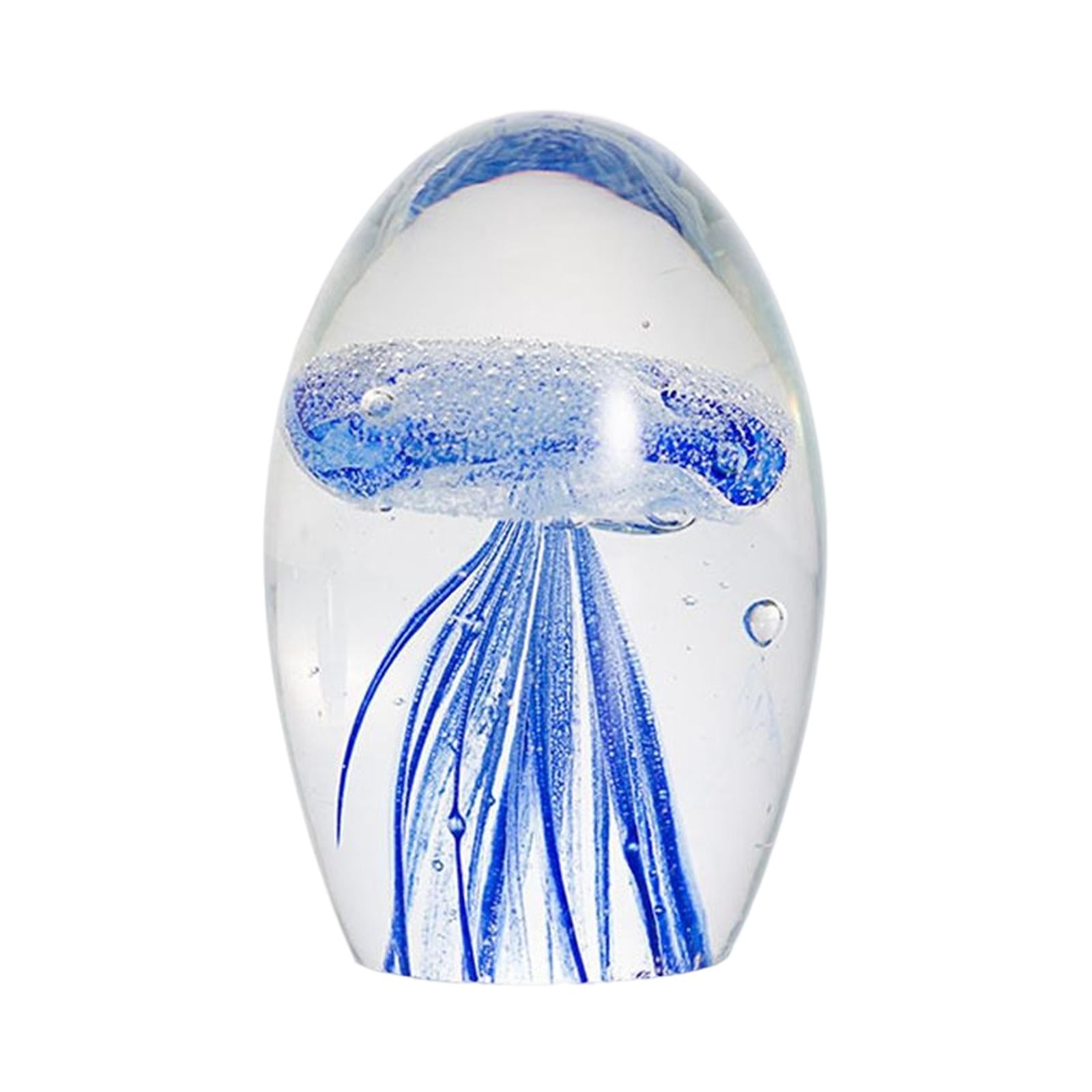 Jellyfish Figurine Hand Blown Glass Crystal Photography Aquarium ...