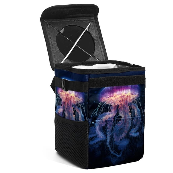 Jellyfish Foldable Car Trash Can with Lid, Leak-proof, Hanging Storage Bag - Car Trash Bin, Car Garbage Can