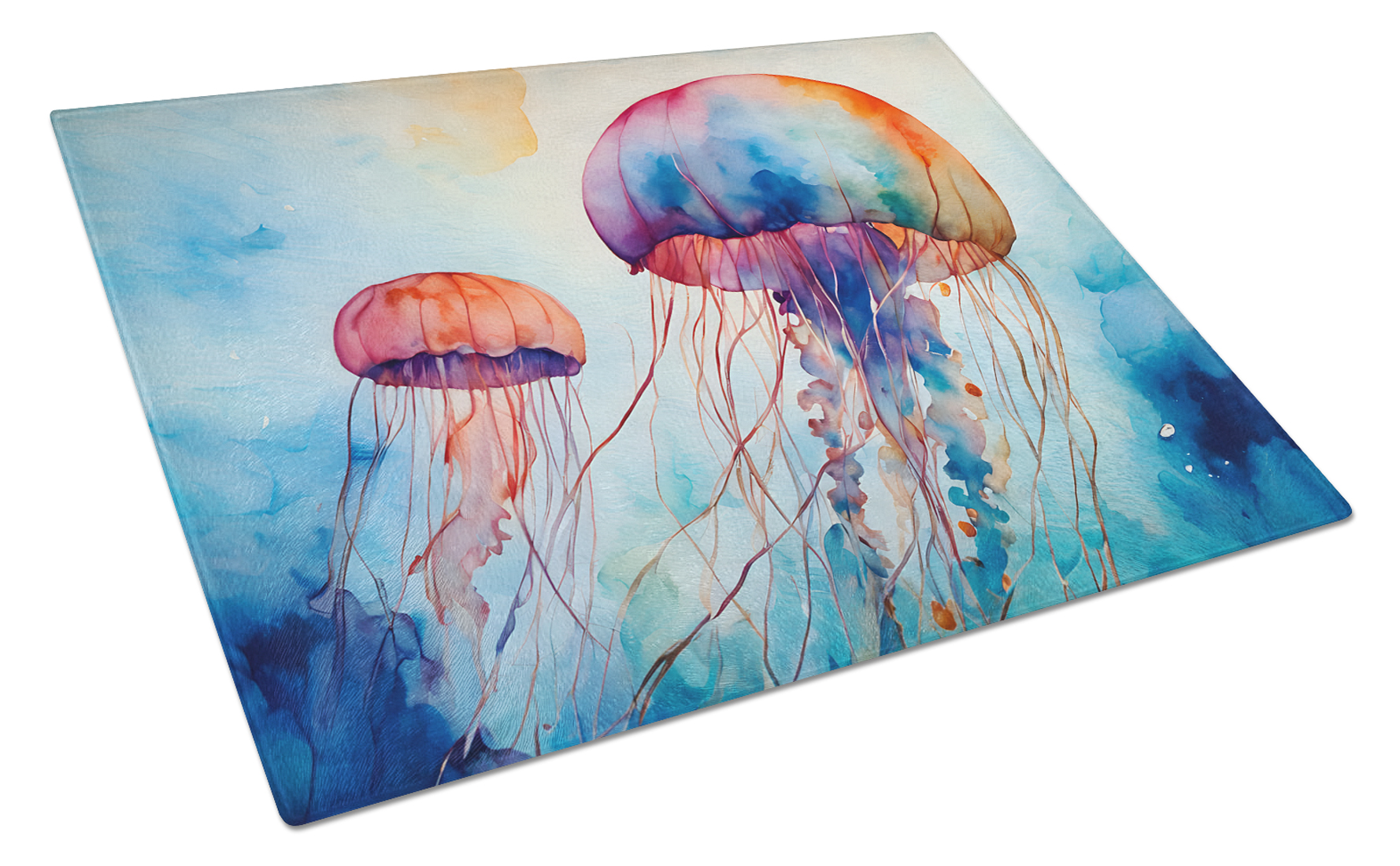 Jellyfish Glass Cutting Board Large 12 in x 15 in
