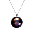 thumbnail image 1 of Jellyfish Glass Design Circle Pendant Women's Necklace, 1 of 5