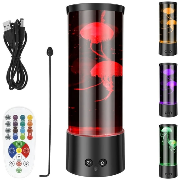 Jellyfish Lamp Aquarium Updated Table Mood Lamp Quiet Jelly Fish Tanks Light Smart Bubble Jellyfish Night Light Interesting Tower Jelly Fish Light Lamp for Bedroom