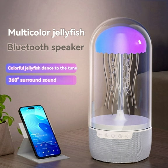 Jellyfish Lamp Bluetooth Speaker Colorful Portable HiFi Stereo with 3D Surround Sound, Subwoofer, Home Theater System