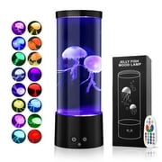 Jellyfish Lamp, GuardWee Jellyfish Aquarium Lamp with 17 Light Effects - Table Lamp Night Light Mood Light with Remote, Jelly Fish Tank Aquarium for Living Room, Christmas Birthday Gifts for Kids
