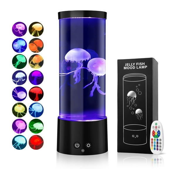 Jellyfish Lamp, GuardWee Jellyfish Aquarium Lamp with 17 Light Effects - Table Lamp Night Light Mood Light with Remote, Jelly Fish Tank Aquarium for Living Room, Christmas Birthday Gifts for Kids