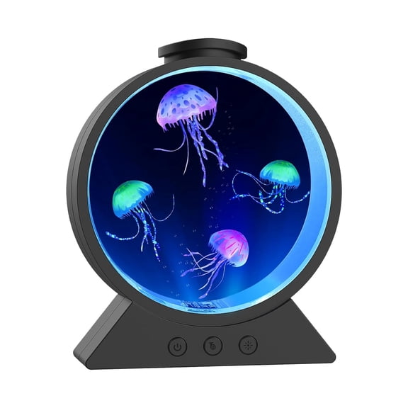 Jellyfish Lamp USB Plug in Unique Circular Jellyfish Lamp, LED Color Changing Jellyfish Aquarium with Speed Control and 8 Light Modes, Home Office Mood Light, Unique Gift Idea, Perfect for
