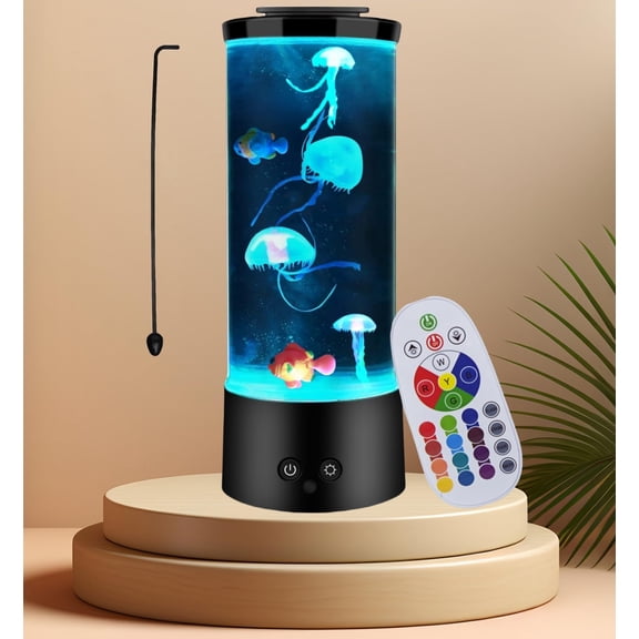 Jellyfish Lamp with 16 Color Changing Relax Mood Light with Remote Control / Jellyfish Aquarium for Office Table Room Decor Gifts for