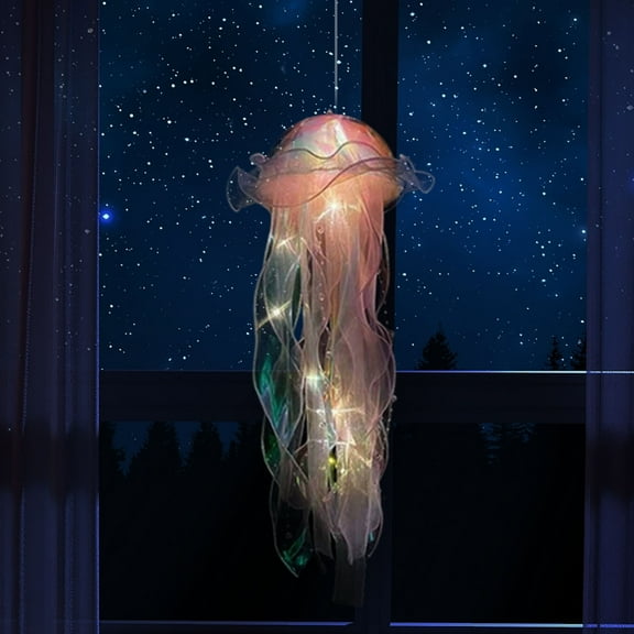 Jellyfish Lantern Decorations, Hanging Party Lights, Colorful Reusable Plastic Jellyfish Lamps for Room and Table Top Decor, 5-Piece Multicolor Set