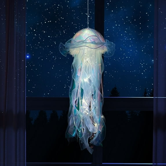 Jellyfish Lanterns Lamp 2Pcs Hanging Colorful Jelly Fish Decoration Lights for Birthday Party Under The Sea Party Decoration for Women Girl Baby