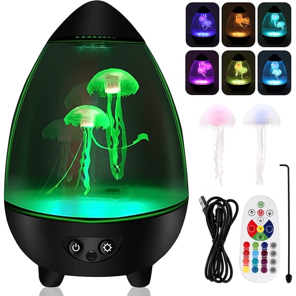 Playlearn USA LED Jellyfish Aquarium Lamp, Color Changing Night Light ...