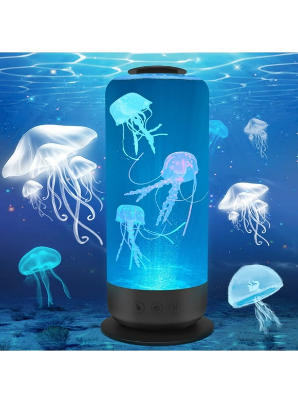 Jellyfish Lava Lamp 7 Color Changing Jellyfish Tank Mood Light Aquarium Night Light for Kids Bedroom Decor