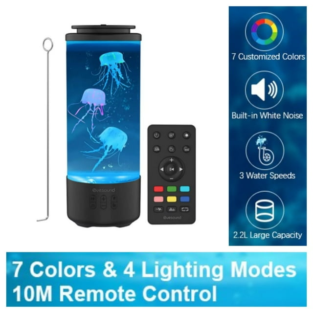 Bigking Jellyfish Lava Lamp with 7Color Changing LED, Aquarium Water