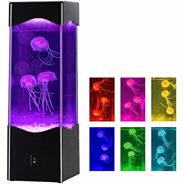 Jellyfish Lava Lamp,MultiColor Jellyfish Aquarium Tank Lamp,USB