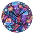 thumbnail image 1 of Jellyfish Leaves Colorful Black 10 inch Wall Clocks Non Ticking Easy to Read Battery Decorative for Home Bathroom Kitchen Bedroom Living Room, 1 of 8