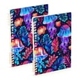thumbnail image 1 of Jellyfish Leaves Colorful Ring Binder Notebook Journey Note Diary College Ruled Spiral Notebook Study Loose Leaf Paper A5 60 Pages, 1 of 8
