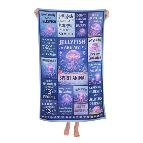 Jellyfish Lover Gift Bath Towel Soft and Highly Absorbent for Adults