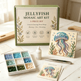 thumbnail image 1 of Jellyfish Mosaic Tile Art DIY Kit, Under the Sea Handmade Craft Project, All Included Art Supplies for Beginners, 1 of 6
