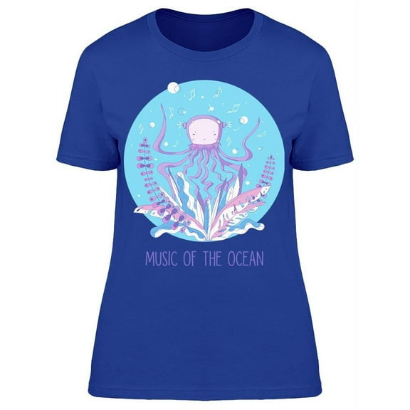 Jellyfish Music Ocean T-Shirt Women -Image by Shutterstock, Female Medium