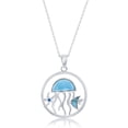 thumbnail image 1 of Jellyfish Necklace for Women - Natural Dominican Larimar &nbsp;- Ocean Jewelry for Women - Ocean Gifts for Mom- Hawaiian Jewelry - Ocean Necklace for Women - Larimar Necklaces for Women - Ocean Gifts, 1 of 6