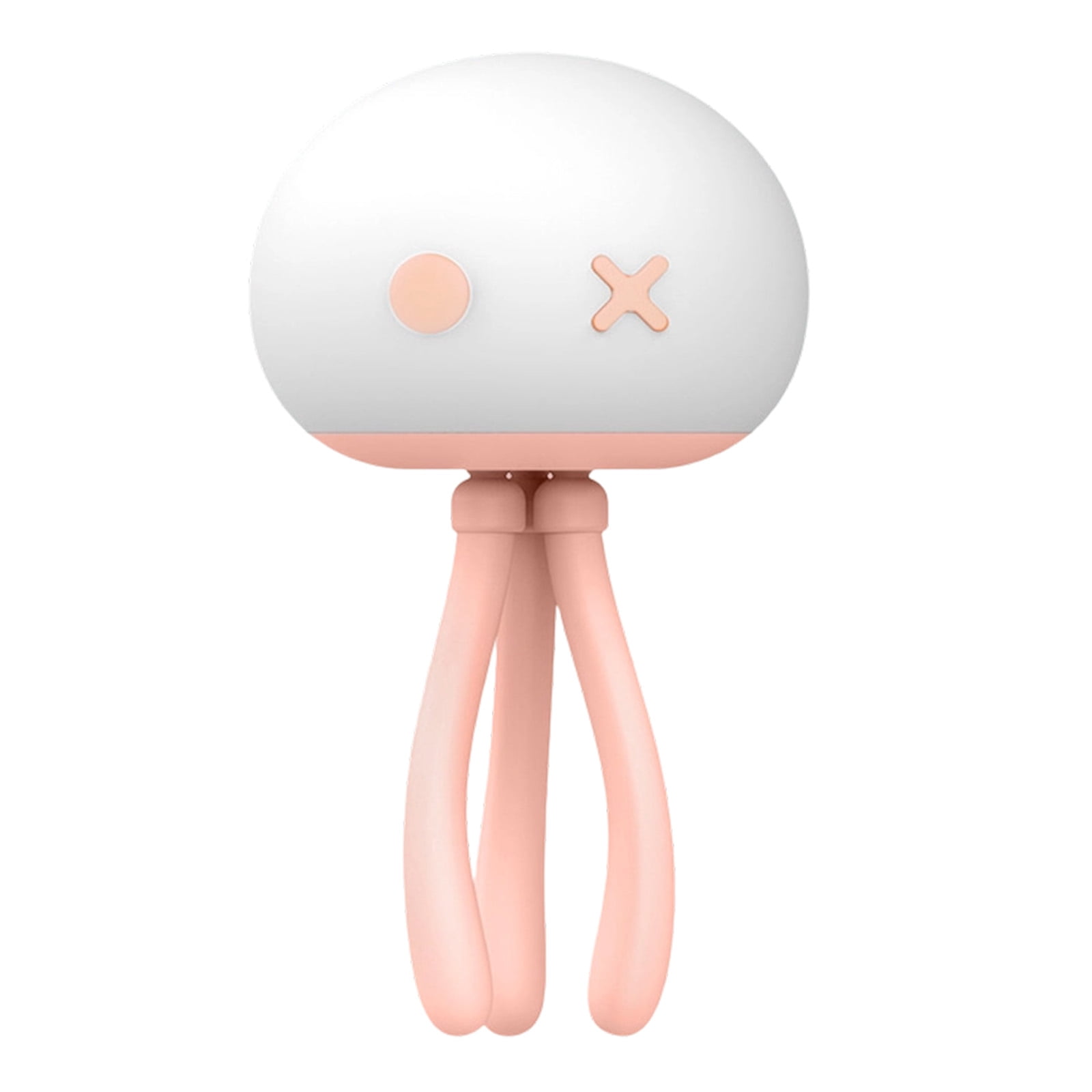 Jellyfish Night Light for Kids Bed Frame - Room Decor & Special Cute Funny Gifts, Rechargeable Baby Nursery Lamp with Soft Silicone Touch Control, Flexible Tentacles,Pink