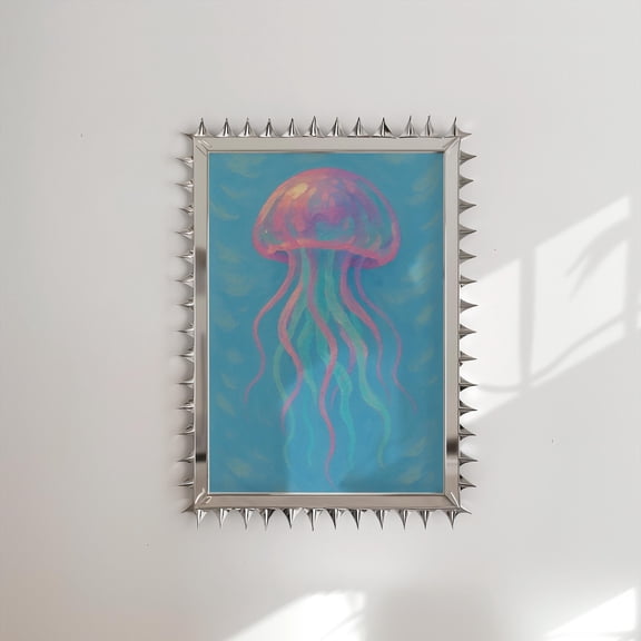 Jellyfish Ocean Animal Coastal Nautical Illustration Travel Destination Wall Decor Unframed Paper Print