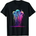 thumbnail image 1 of Jellyfish Ocean Cotton Graphic Tee Fashion Casual Shirt Tops Short Sleeve Crew Neck Black S-5XL, 1 of 5
