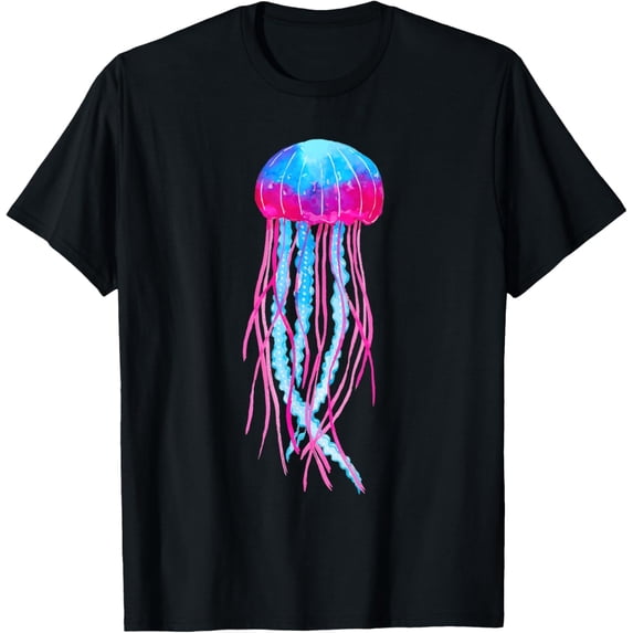Jellyfish Ocean Decor Jelly Fish Shirt Sea Animals T-Shirt T-ShirtMen and women, White Black T-shirt, size: Extra large S-1246XL