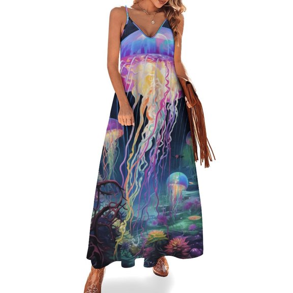 Jellyfish Ocean Style Fine Art Sleeveless Dress Summer Dress Woman 2025