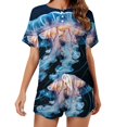 thumbnail image 1 of Jellyfish Ocean Style Print Women'S Pajamas Set Summer Sleepwear Sets 2 Piece Lounge Set, 1 of 7