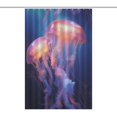 thumbnail image 1 of Jellyfish Ocean Style Shower Curtain Modern Home Bathroom Bathtub Decor Waterproof Fabric with 12PCS Hooks, 1 of 8