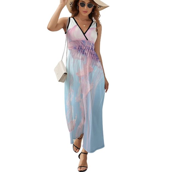 Jellyfish Ocean Style Sleeveless Dress Female Clothing Dress Women Summer 2025 Dress