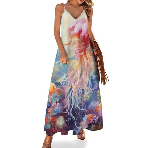Jellyfish Ocean Style Sleeveless Dress Woman Fashion Long Dresses Women's Summer Suit Dress Summer 2025 Women