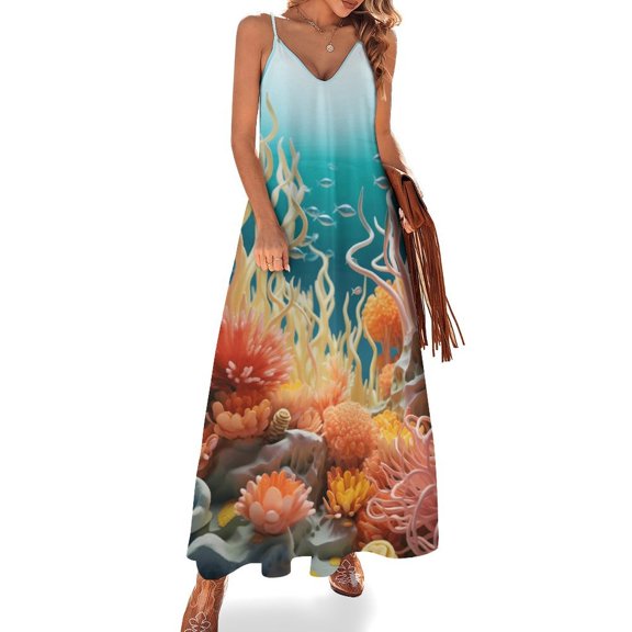 Jellyfish Ocean Style Sleeveless Dress for Women Clothing Female Women's Summer Skirt