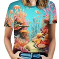 thumbnail image 1 of Jellyfish Ocean Style Women's Short Sleeve Tops Casual Blouses T Shirt, 1 of 6