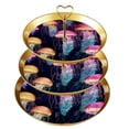 thumbnail image 1 of Jellyfish Plastic Discs and Iron Pillar Dessert Table Stand with Three Size Plates, 32cm Height, Ideal for Parties, 1 of 6