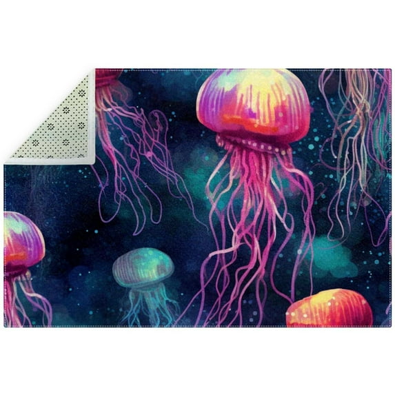 Jellyfish Polyester Kitchen Mat - Comfortable & Durable Floor Mat for Standing, Sink, and Stove - Cushioned & Waterproof Kitchen Rug for Home and Office Use