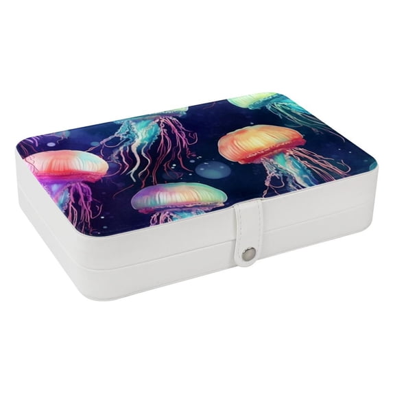 Jellyfish Portable PU Leather Earring Holder with Removable Compartment - Jewelry Stand, Display Case, and Jewelry Boxes