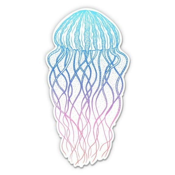 Jellyfish Pretty Ombre - 8" Vinyl Sticker - For Car Laptop I-Pad - Waterproof Decal
