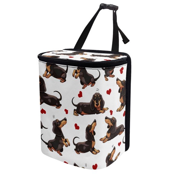 Jellyfish Print Car Trash Can with Back Seat Organizer – Multi-Functional Car Storage Bag for Snacks, Waste, Travel Essentials – Space-Saving Design with Adjustable Straps