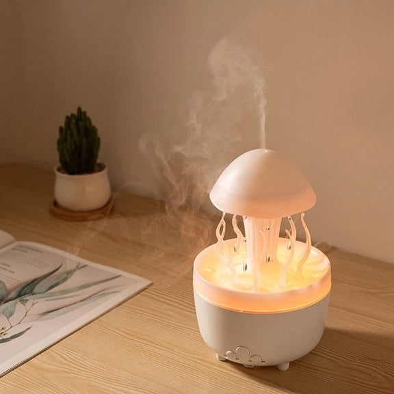 Jellyfish Raindrop Essential Oil Diffuser by Hailong Palace, 300mL Ultrasonic Cool Mist Humidifier with Wireless Remote, 7 Color Changing LED Night Light, Auto Shut Off for Bedroom Offi