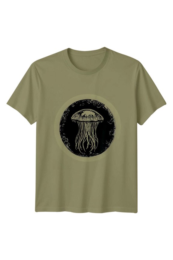 Jellyfish Sea Animals Mens T-Shirt Ocean Life Graphic Tee All Size S-5XL