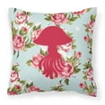 thumbnail image 1 of Jellyfish Shabby Chic Blue Roses BB1089 Fabric Decorative Pillow, 1 of 2