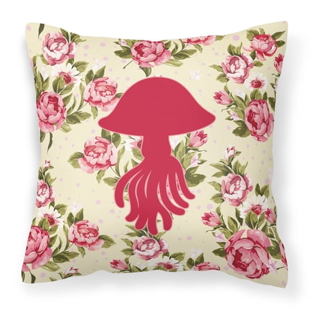 Jellyfish Shabby Chic Yellow Roses Fabric Decorative Pillow