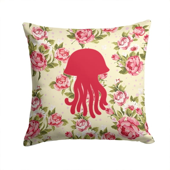 Jellyfish Shabby Chic Yellow Roses Fabric Decorative Pillow
