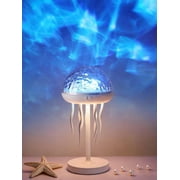 Jellyfish Shaped Table Lamp, Adjustable Projection Lamp with Remote Control Battery Operated Night Light Ocean Room D cor Ambient Lighting for Bedroom, Living Room, Office, Read Room