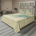 thumbnail image 1 of Ambesonne Jellyfish Fitted & Top Sheet Set with Shams, Beach Summer Ocean, Sand Brown Seafoam, 1 of 7