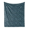 thumbnail image 1 of Jellyfish Soft Flannel Fleece Throw Blanket, Marine Themed Monochrome Ocean Creatures Nautical Inspired Scene, Cozy Plush for Indoor and Outdoor Use, 70" x 90", Petrol Blue Cadet Blue, by Ambesonne, 1 of 5