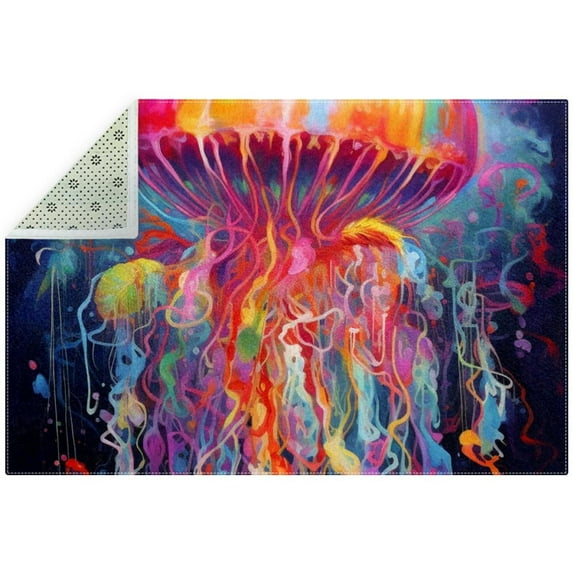Jellyfish Soft Polyester Indoor Carpet - Stylish Right-Angle Floor Mat for Home or Office Décor, Backing, Easy to Clean - 200 x 300 cm
