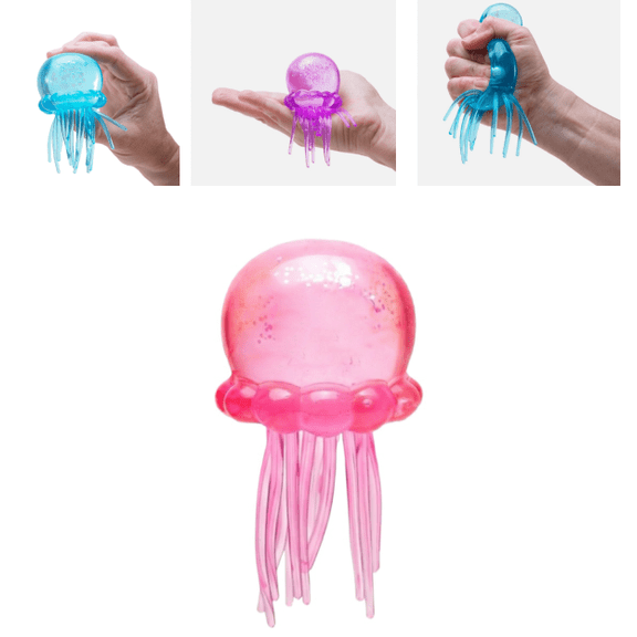 Jellyfish Squishy, Translucent Squishies Anxiety Stress Relief, Squishy Stress Balls, Fidgets Sensory Toys for Autism Classroom Prize Toys, Easter Gifts Pink
